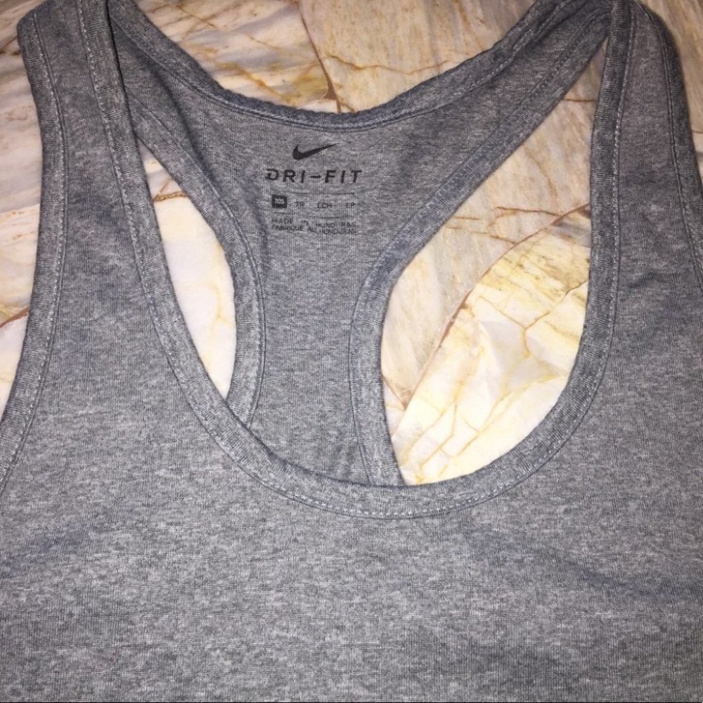 Nike Sport Grey Tank Top Dri Fit Racerback XSmall - Picture 3 of 4